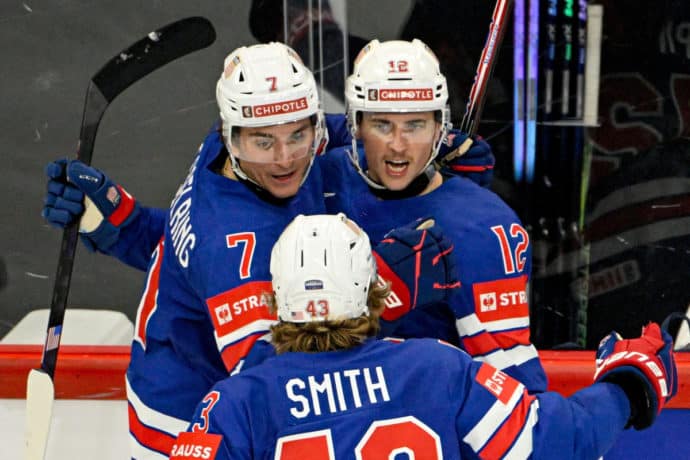Schweden USA Tipp / Bild zeigt jubelndes Team USA © TT News Agency / Alamy Stock Photo